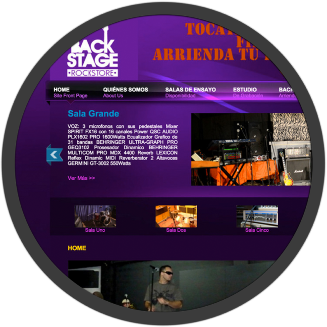 Backstage Website screenshot